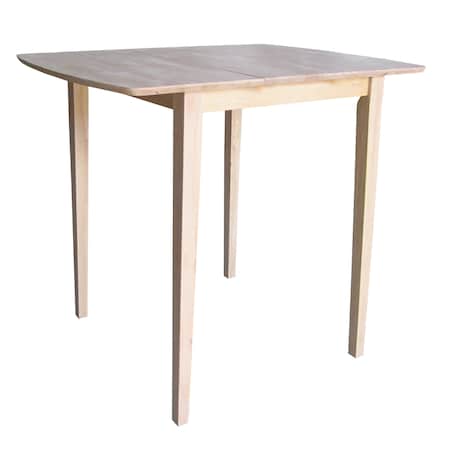 International Concepts Square Table with Butterfly Extension, Unfinished, 36 in W, 36 in L, 42 in H, Wood, Unfinished K-T36X-42S